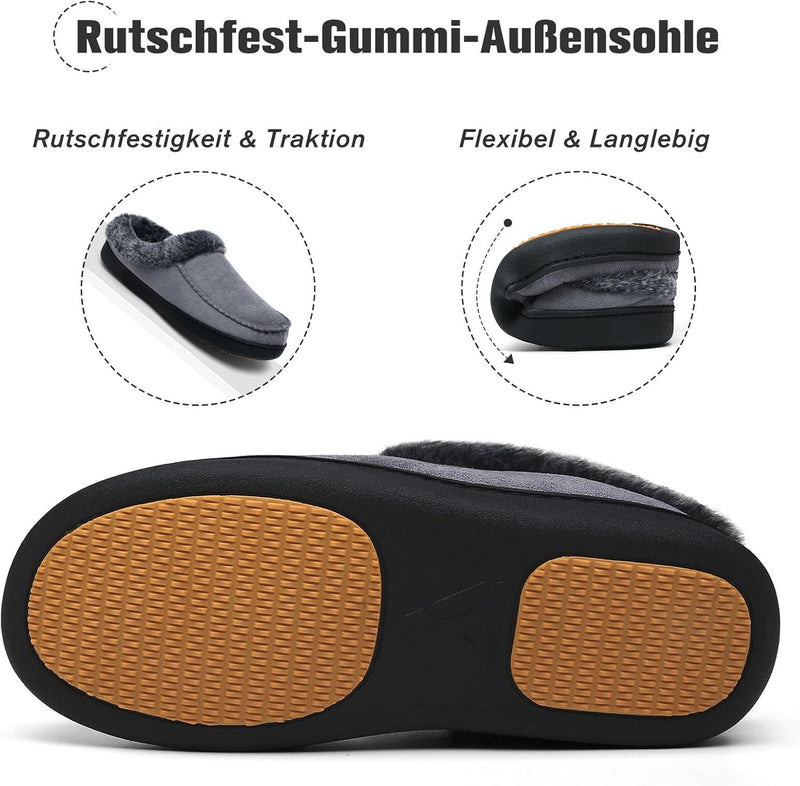 Mishansha Damen Winter Rutschfest Warme Hausschuhe Memory Foam Plüsch Pantoffeln, Gr.36-43 37 EU Str