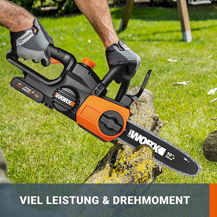 WORX WG322E.9 Akku Kettensäge 20V – Praktische Holzsäge für Einsätze im Garten & Bauarbeiten - mit