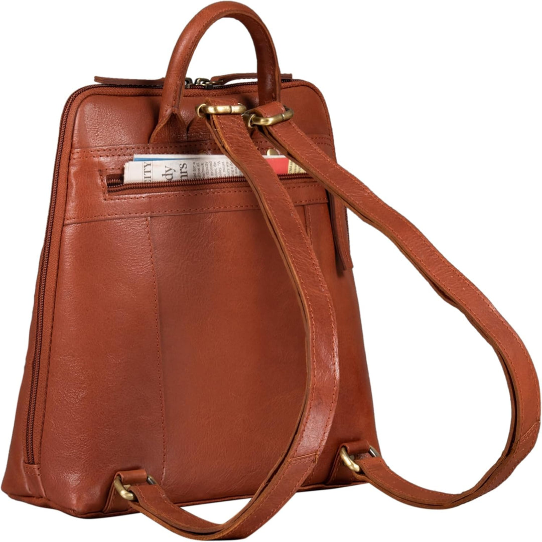 STILORD 'Holly' Rucksack Frauen Klein Leder Rucksackhandtasche Damen Lederrucksack für iPad und DIN