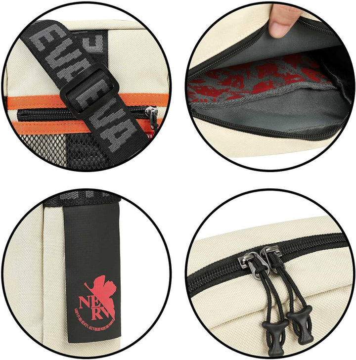 FIREFIRST x RADIO EVA - Evangelion Mini Shoulder Bags Schule Schultertaschen Beige W15×H23×D8（cm）, B