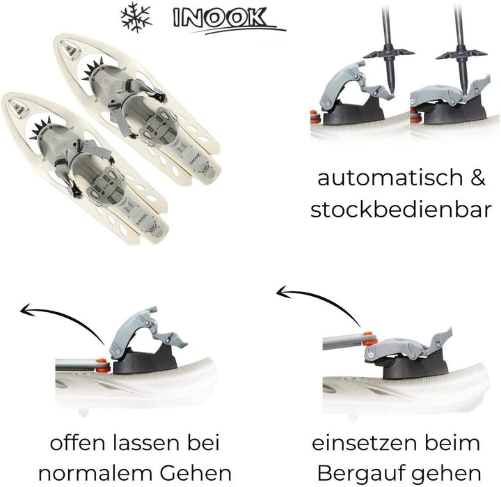 Inook Odalys Schneeschuhe I Schneeschuhe mit Steighilfe I EU 34-43 I Schneeschuh Set mit praktischer