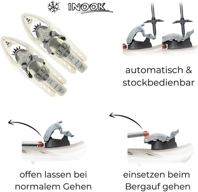 Inook Odalys Schneeschuhe I Schneeschuhe mit Steighilfe I EU 34-43 I Schneeschuh Set mit praktischer