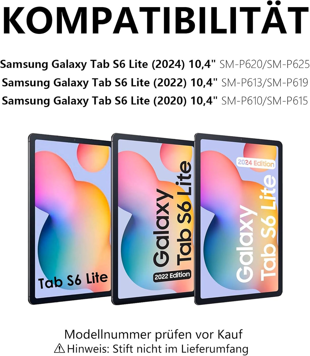 Hülle mit Deutscher Tastatur für Samsung Galaxy Tab S6 Lite (2020/2022/2024) 10,4" - Schutzhülle mit