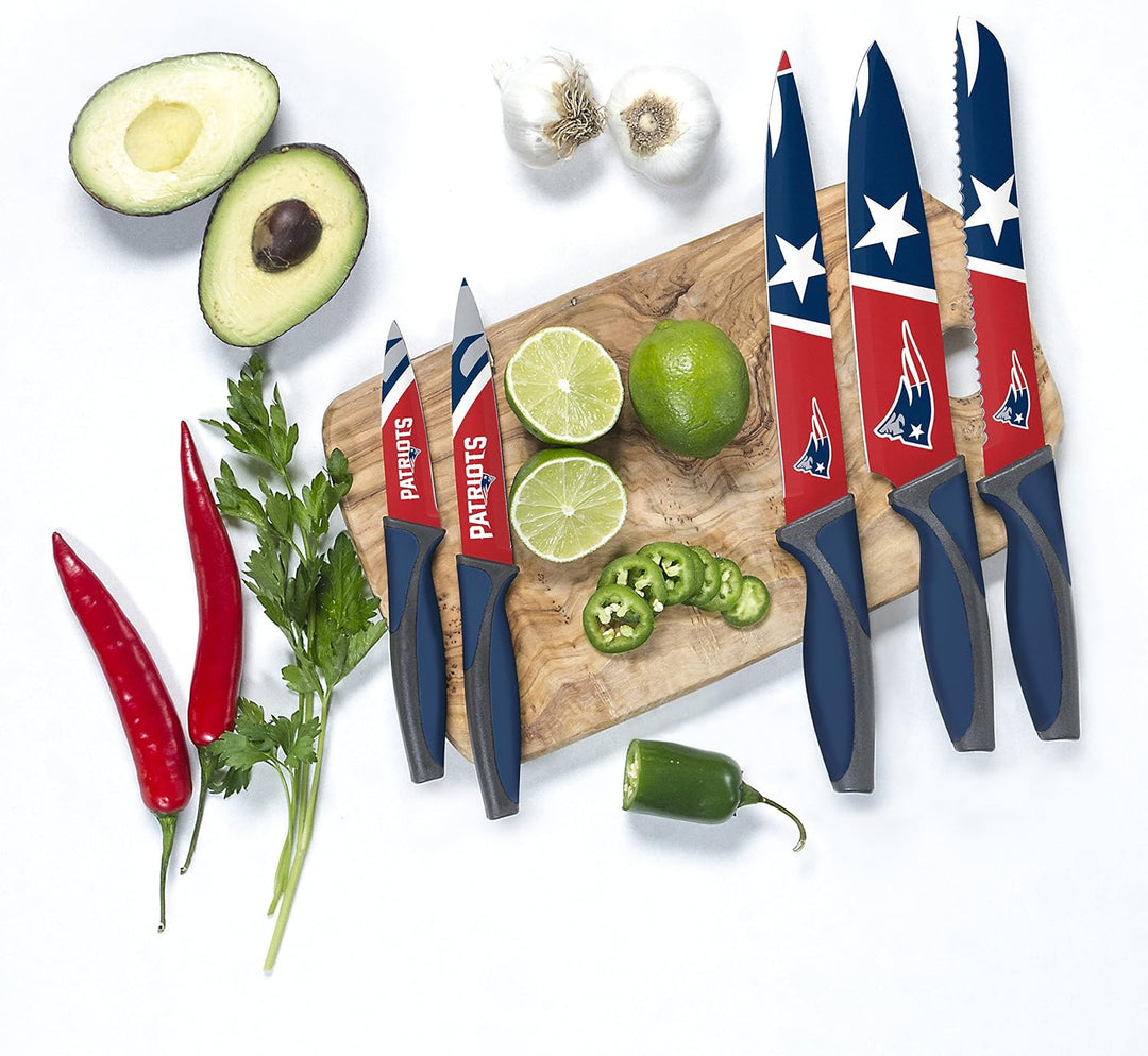 NFL Küchenmesser - 5er Set Edelstahl Küchenmesser - Kochmesser, Brotmesser, Tranchiermesser, Allzwec