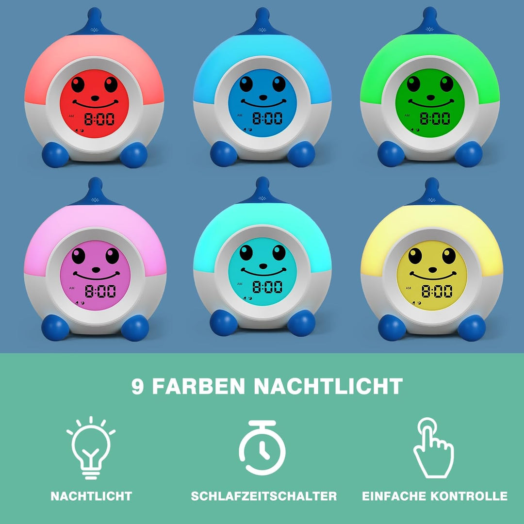 I·CODE Kinder Wecker, Lichtwecker Kinder Mit Abschaltautomatik &Wake Up Light, Schlaftrainer Kinder