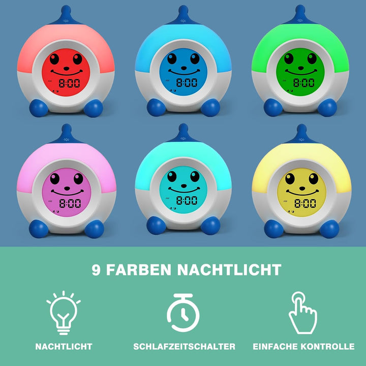 I·CODE Kinder Wecker, Lichtwecker Kinder Mit Abschaltautomatik &Wake Up Light, Schlaftrainer Kinder