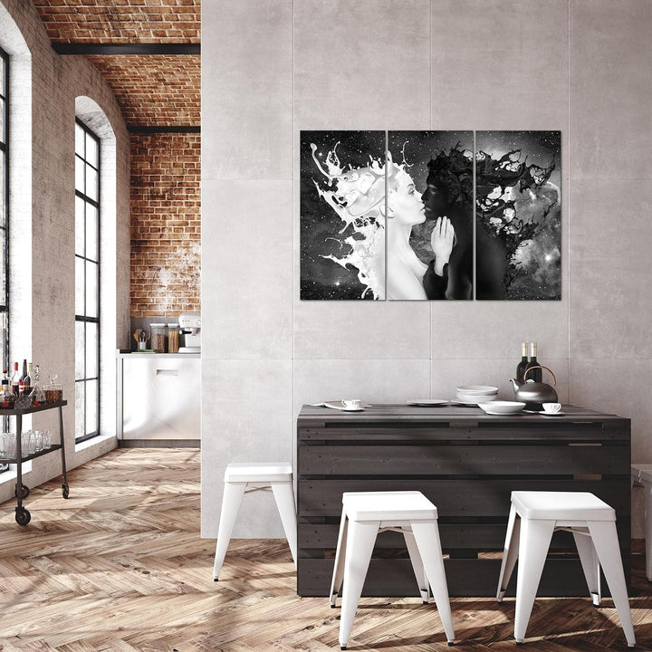 Runa Art Wandbilder Milk und Coffee Bild XXL Wohnzimmer Schlafzimmer Schwarz Weiss Abstrakt 120 x 80