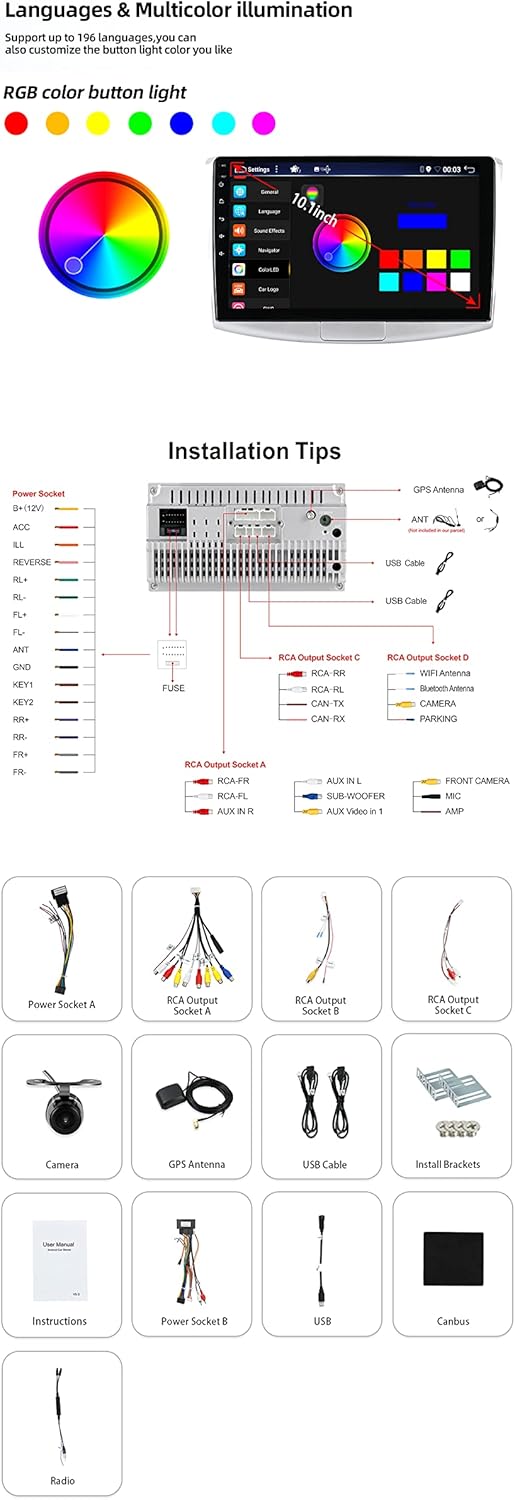 JOYX Android 10 Autoradio Passt für Passat B6 / B7 Magotan/CC (2010-2018) - Rückfahrkamera Canbus KO