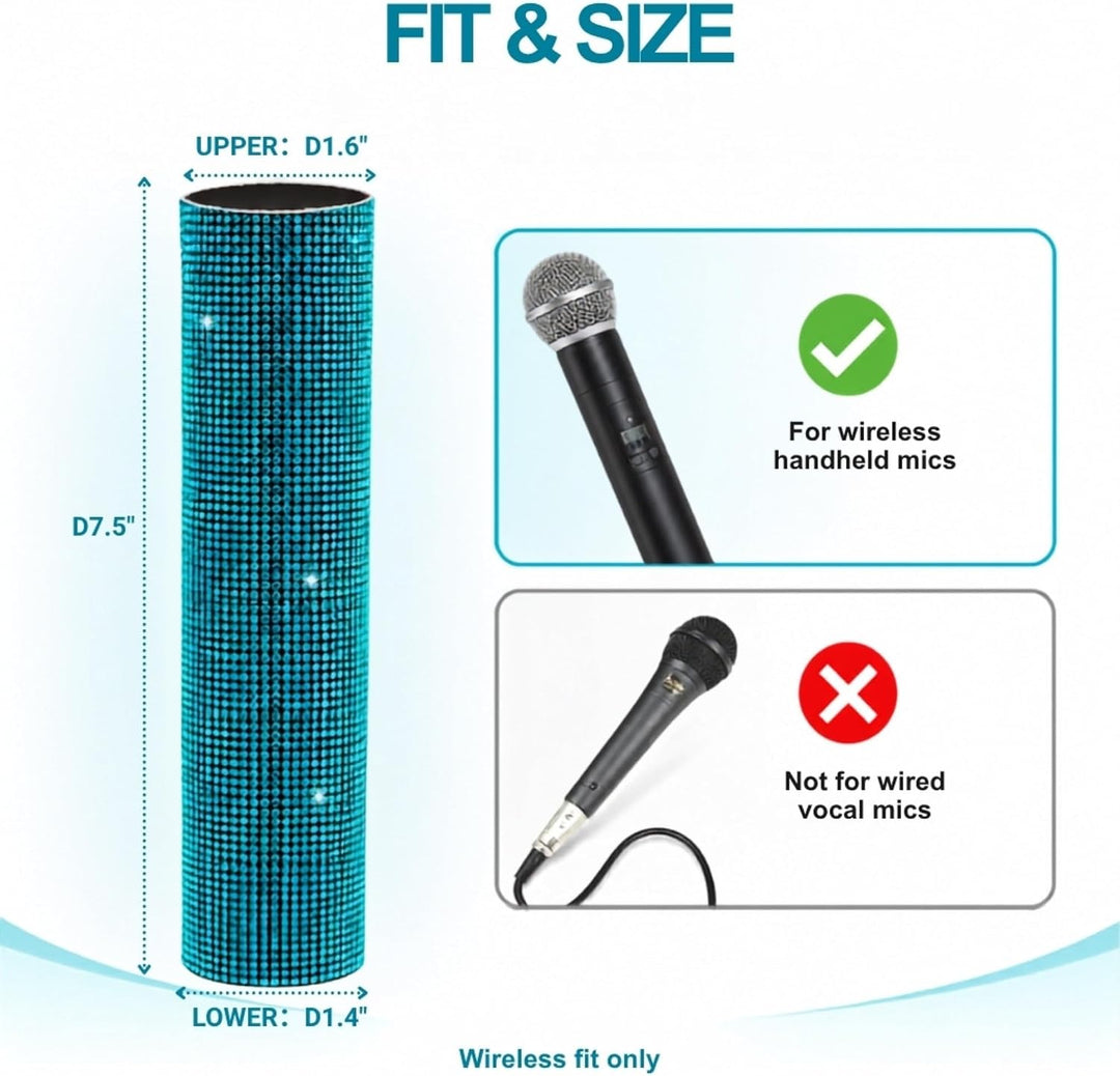 Mikrofonabdeckung für Shuer Wireless Microphone SM58, Beta58 Series Dekorative Cyan Sleeve Ersatz, B
