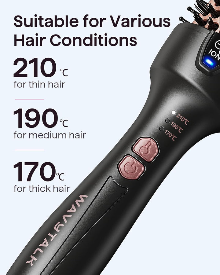 Wavytalk Thermobürste, Thermal Brush 38mm Ionische Lockenbürste erhitzt zur Erzeugung natürlicher Lo
