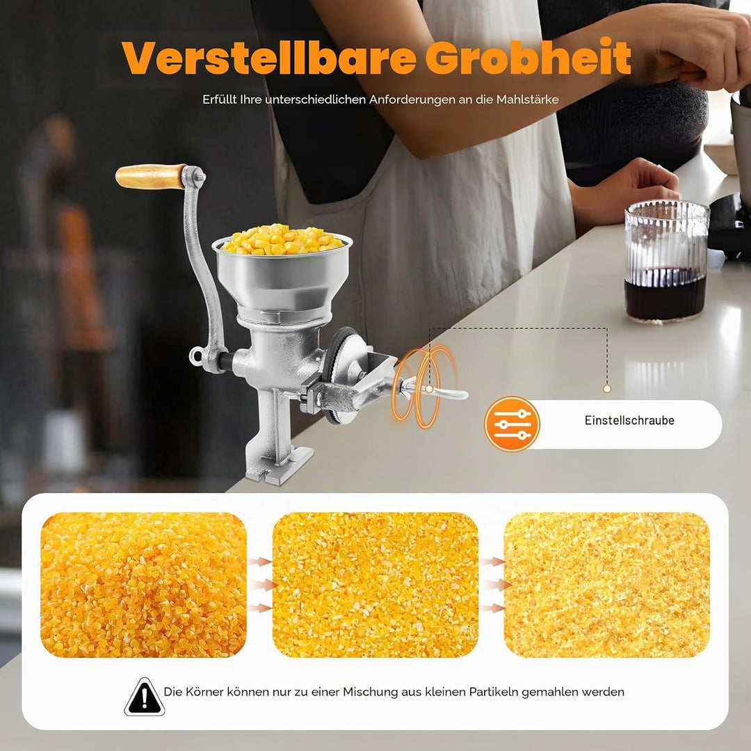 Manuelle Getreidemühle, Fräsgrobheit Einstellbar Quetsche aus Gusseisen, 0,5kg Fassungsvermögen, C-K