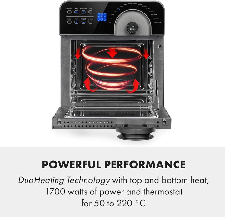 Klarstein AeroVital Cube Chef Heissluftfritteuse - 1700 W Heissluftfriteuse, Airfryer mit Touchscree