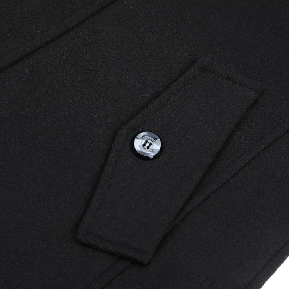 YOUTHUP Herren Wollmantel Dick Winter Kurzmantel Regular Fit Wintermantel Freizeit Herrenmantel Über