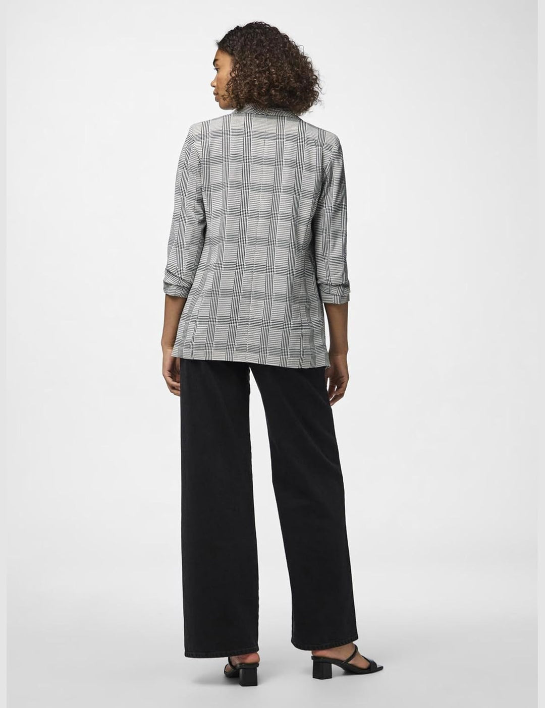 PIECES Damen Pcbosella 3/4 Printed Blazer Noos Blazer (1er Pack) XXL Schwarz, XXL Schwarz