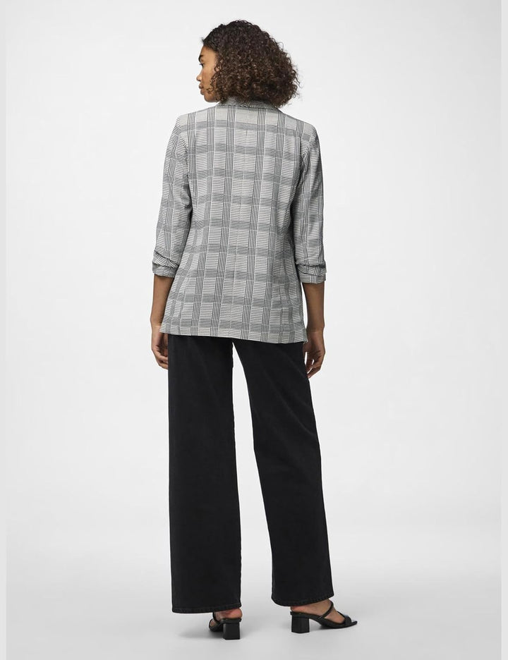 PIECES Damen Pcbosella 3/4 Printed Blazer Noos Blazer (1er Pack) XXL Schwarz, XXL Schwarz