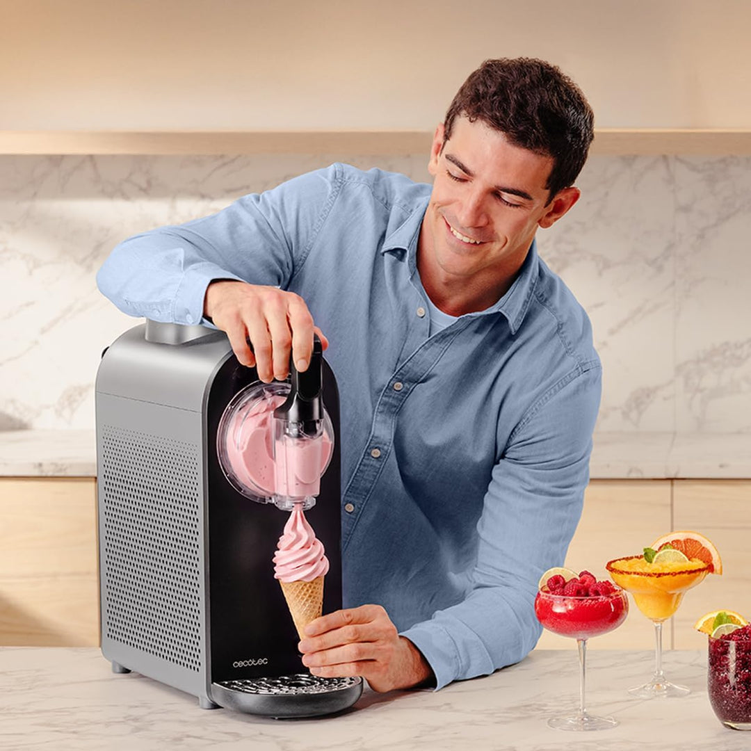 Cecotec Slush Maschine Twist&Ice Cream, 9 Modi für Slush, Frozen Cocktails, Smoothies und Eis, 1,3 L