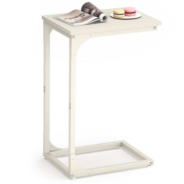 VASAGLE Beistelltisch, Sofatisch, C Form, Couchtisch, mit Metallgestell, modern, für Wohnzimmer, Sch