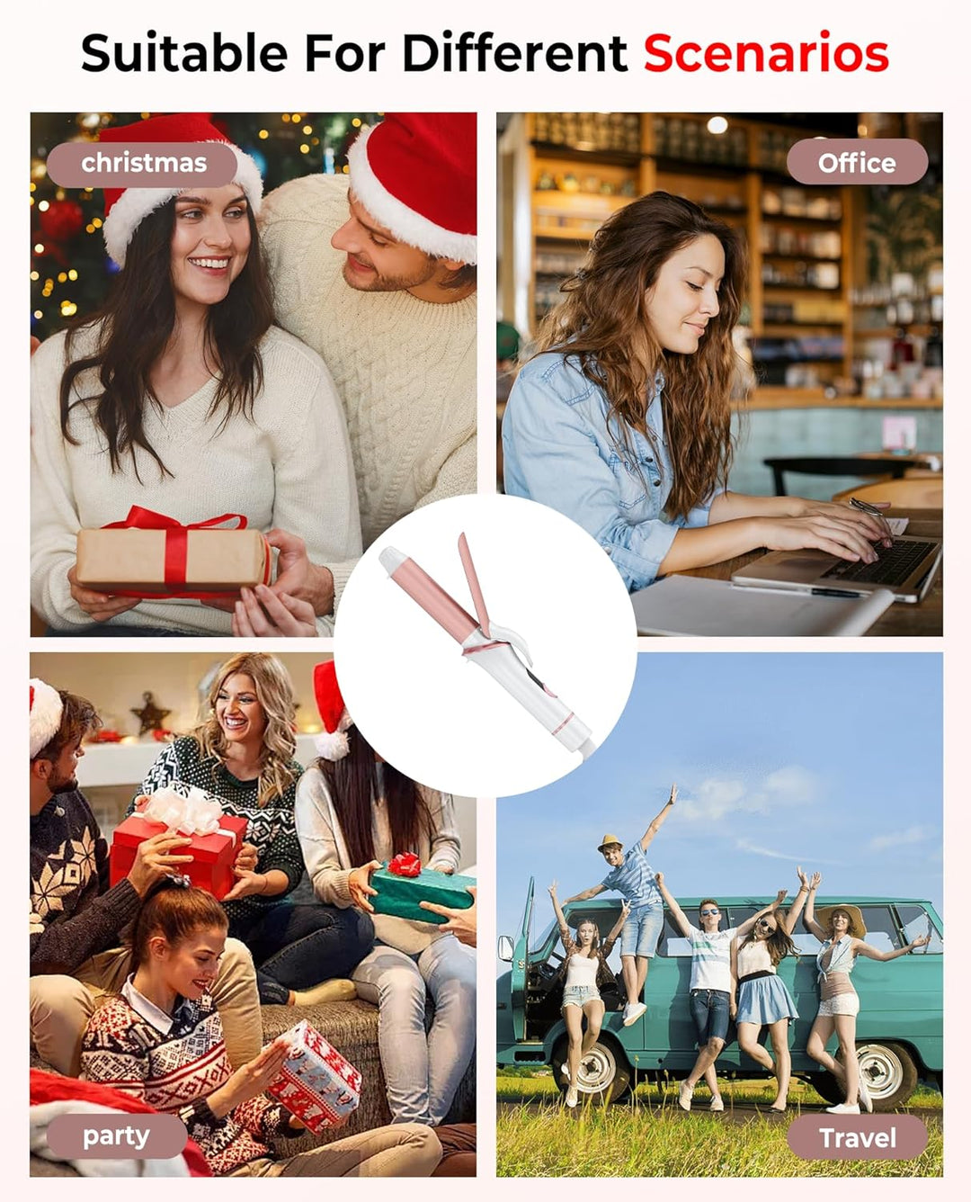 UKLISS Mini Lockenstab für Kurze Haare, 25mm Reise Lockenstab Kleine Locken, LCD Display 120-200℃, m