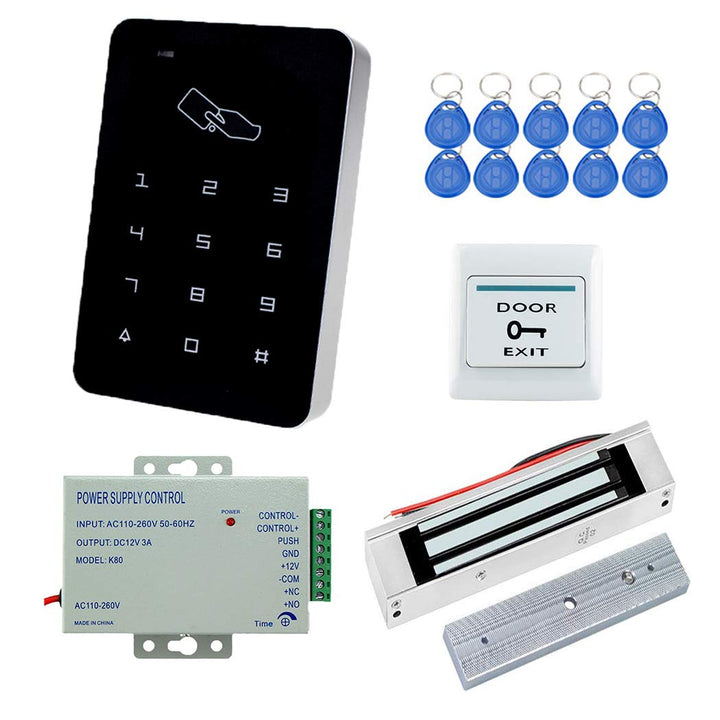 YAVIS RFID Zugangskontrolle System Kit Set Touchscreen Codeschloss Türöffner + 180kg / 350lbs Elektr