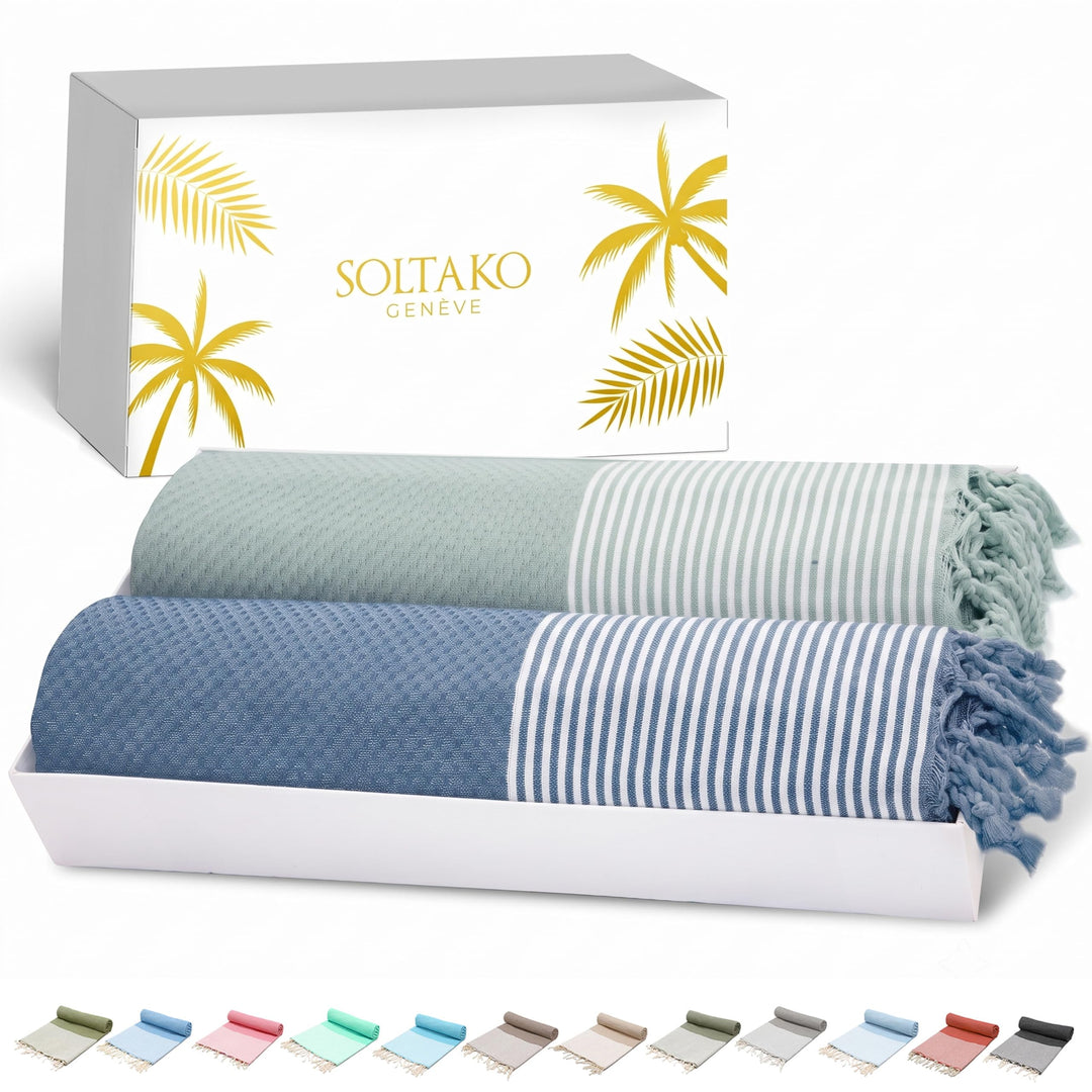 SOLTAKO XXL Fouta Strandtuch Handtuch Saunatuch Badetuch Hamamtuch Yoga Decke Pestemal Damen Herren