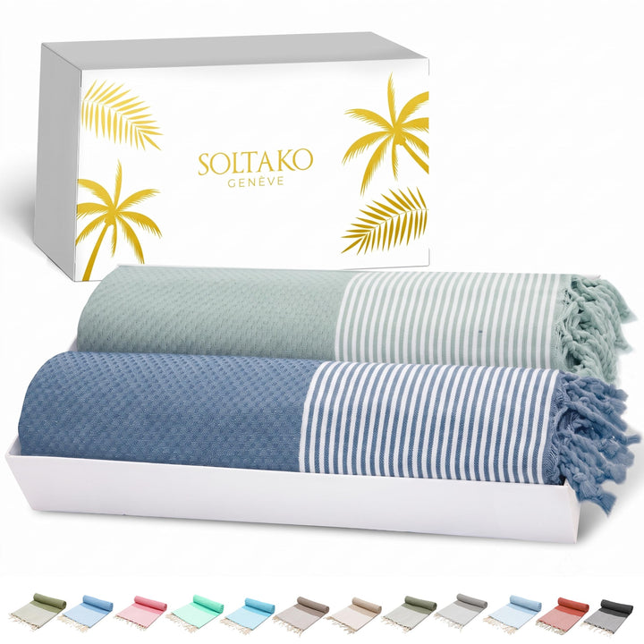 SOLTAKO XXL Fouta Strandtuch Handtuch Saunatuch Badetuch Hamamtuch Yoga Decke Pestemal Damen Herren