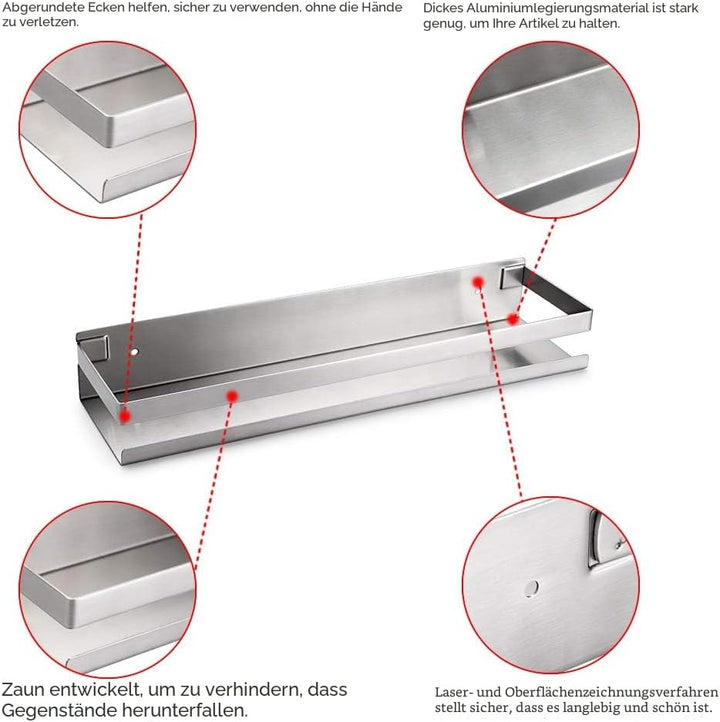 SUMNACON Duschablage Duschkorb Badregal rostfreier Edelstahl Regal für Wohnzimmer, Büro, Schlafzimme