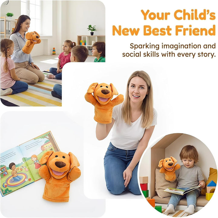 lilizzhoumax Hund Handpuppe Kuscheltier Tier Kawaii Niedliches Rollenspiel interaktives Früherziehun