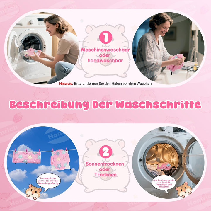Homrich 2 Stück Ratten Hängematte Meerschweinchen Hängematte Set, Waschbar Weiches Frettchen-Hängezu
