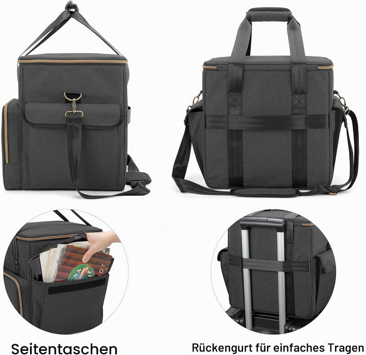 Trunab Rucksack Tasche Schallplatten, Wasserdichtes Nylon Tasche für Vinyl Record LPs Aufbewahrungsb