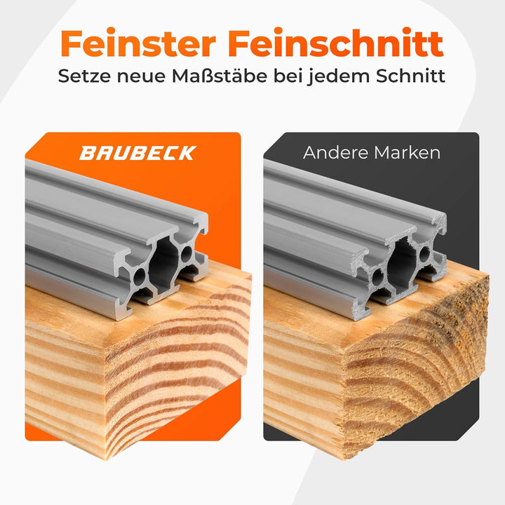 BAUBECK Sägeblatt für Winkelschleifer 125 - Multi Material Feinschnitt - Trennscheibe 125 Holz, Alum