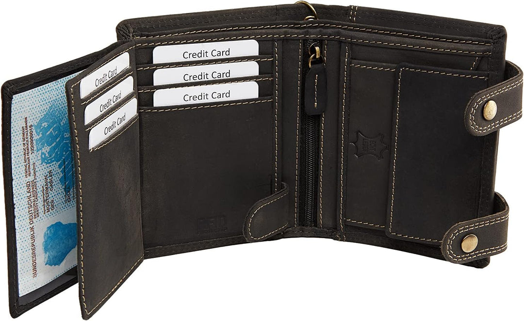 Wildery® RFID Biker Geldbörse mit Kette I Geldbeutel mit Kette Männer I Portemonnaie mit Sicherheits