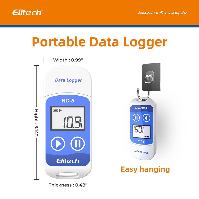 Elitech RC-5 Temperatur Datenlogger - Mini USB Temp Rekorder Interner Externer Sensor Hohe Genauigke