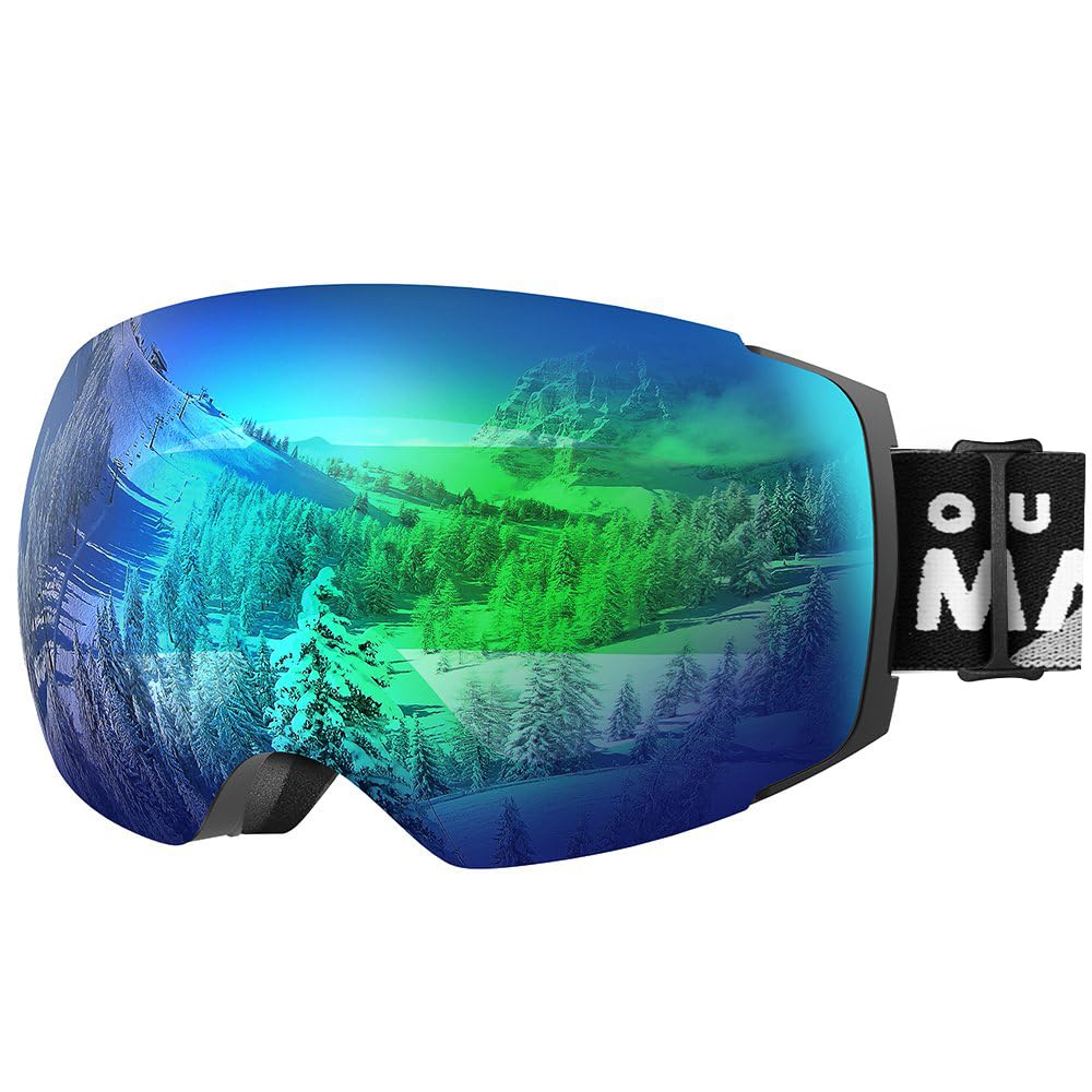 OutdoorMaster Skibrille Pro – rahmenlose, austauschbare Gläser, 100% UV400-Schutz, Schneebrille für