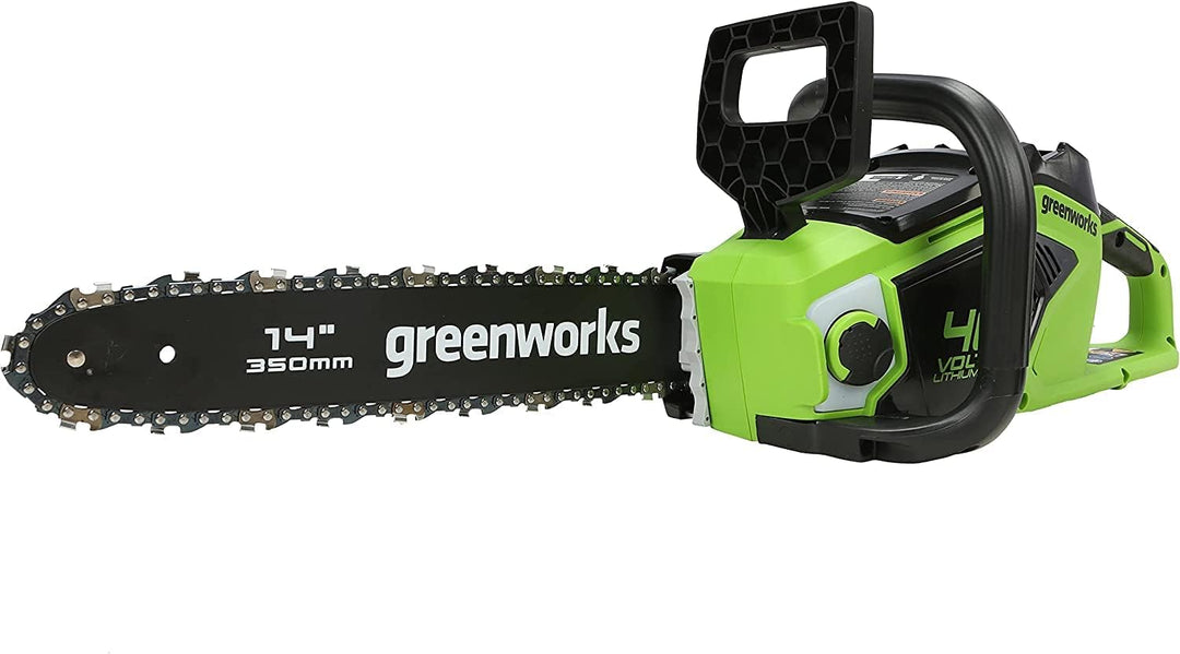 Greenworks GD40CS15 Akku Kettensäge mit bürstenlosem Motor, 14-Zoll (35 cm) Blattlänge, 12 m/s Kette