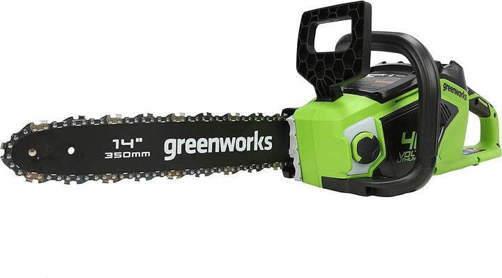 Greenworks GD40CS15 Akku Kettensäge mit bürstenlosem Motor, 14-Zoll (35 cm) Blattlänge, 12 m/s Kette