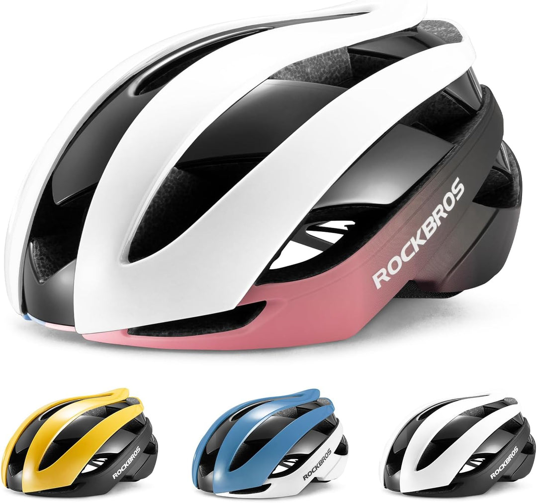 ROCKBROS Fahrradhelm Rennradhelm Leichter Radhelm M/L 55-61 cm Verstellbarer Allround-Helm Belüftung