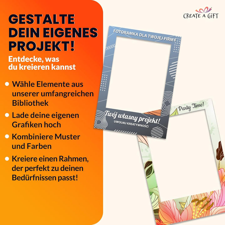 Personalisierter Selfie-Rahmen für Hochzeiten, Geburtstagsfeiern und andere Events – 95x67 cm, aus 9