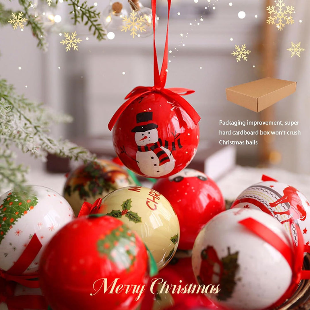 6er Set Christbaumkugel Nostalgie Christmas Tree Decoration Ball Weihnachtsdekorative Plastikkugeln