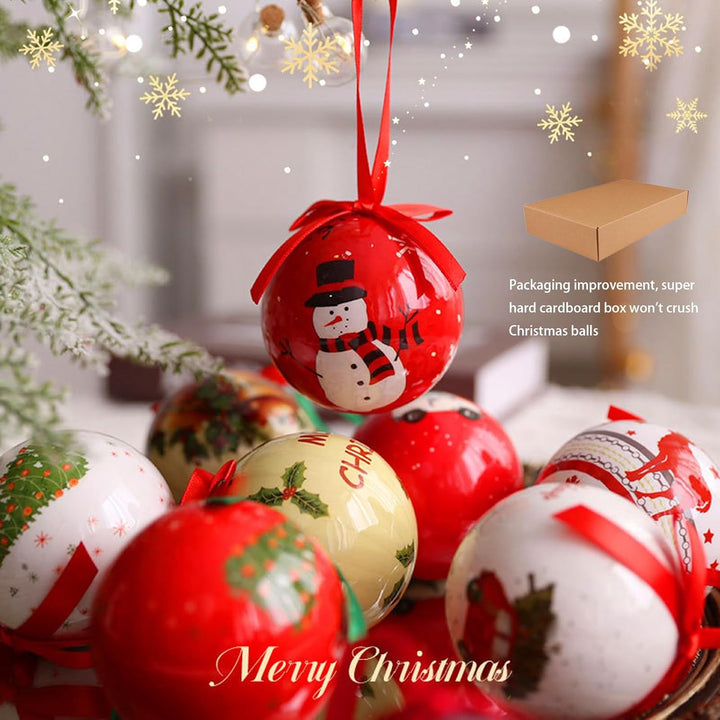 6er Set Christbaumkugel Nostalgie Christmas Tree Decoration Ball Weihnachtsdekorative Plastikkugeln