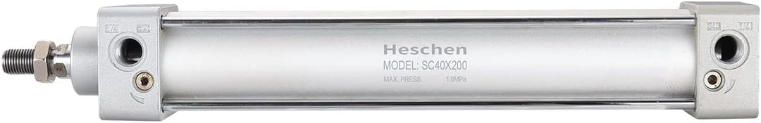 Heschen Pneumatischer Standard-Luftdruckzylinder, SC 40-200, PT1/4'' Anschluss, 40mm Bohrung, 200mm