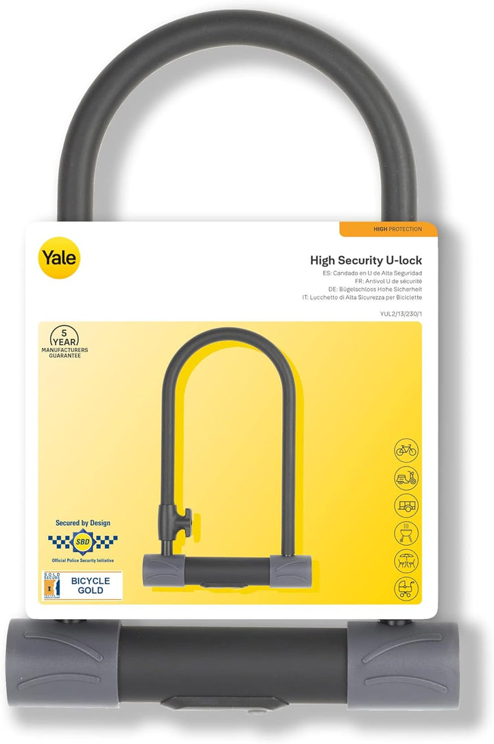 Yale High Security Bügelschloss - YUL2/13/230/1-230 mm - Ultra gehärteter Bügel und Cross-Bar - 4 Sc
