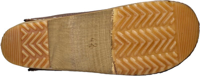 Sanita Christian offener Clog | Original handgemacht | Leder-Holzclogs für Männer 40 EU Dunkelbraun,
