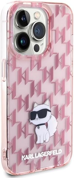 Karl Lagerfeld KLHCP15XHNCMKLP Hülle für iPhone 15 Pro Max 6.7" Rosa hardcase Monogram Choupette