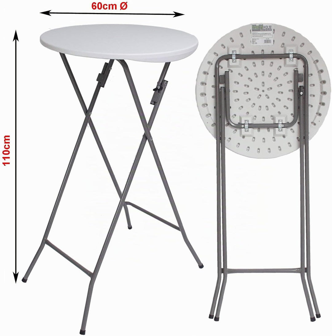 Partytisch mit Husse Bistrotisch Stehtisch Klapptisch Biertisch anthrazit grau Ø 60cm / Höhe ca.110
