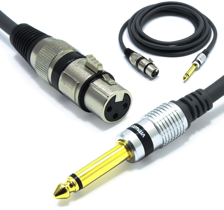 VITALCO XLR Buchse auf 6,3mm Mono Klinke Kabel 5m Mikrofonkabel 3 Polig auf 6.3 TS Klinkenstecker Ad