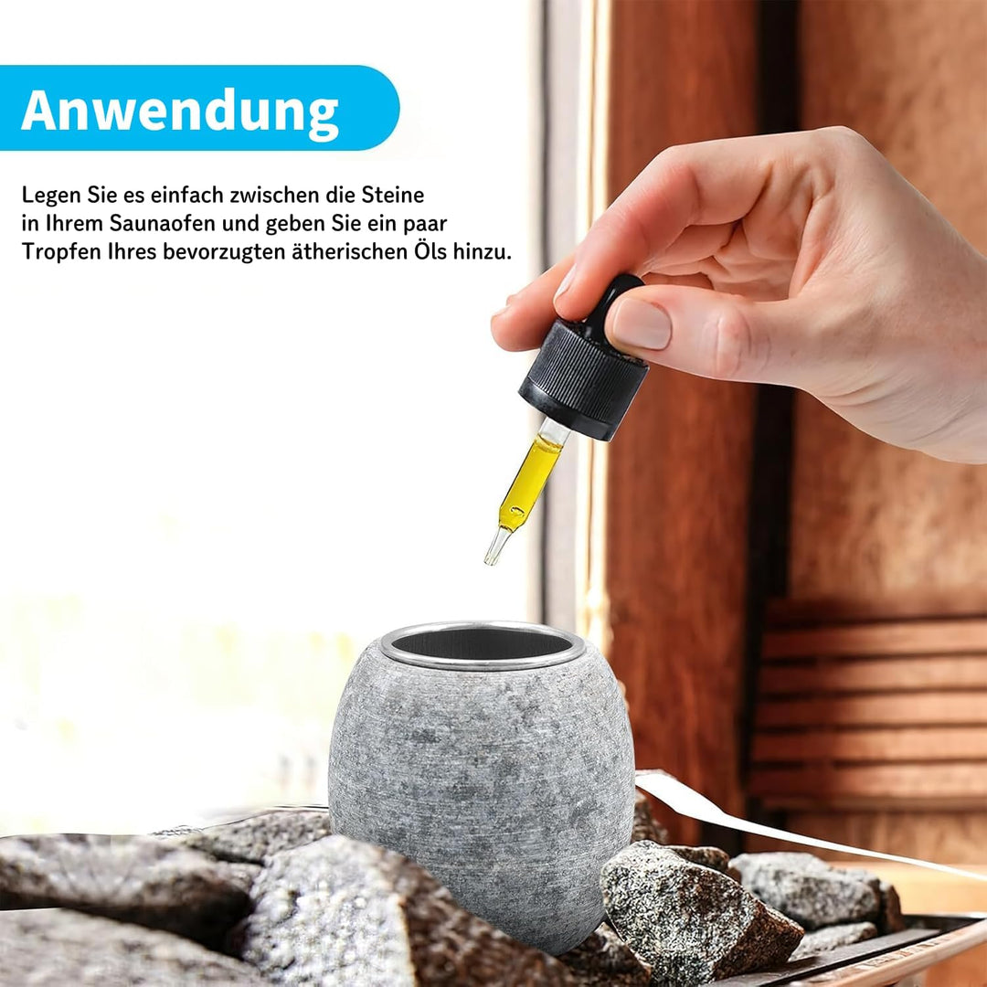 2 Stück Verdampferschale für die Sauna, 6,4 × 5,6 × 5,6 cm, Aromatherapie Stein Zubehör mit Edelstah