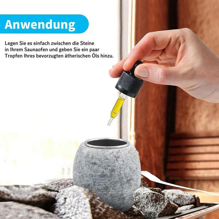 2 Stück Verdampferschale für die Sauna, 6,4 × 5,6 × 5,6 cm, Aromatherapie Stein Zubehör mit Edelstah