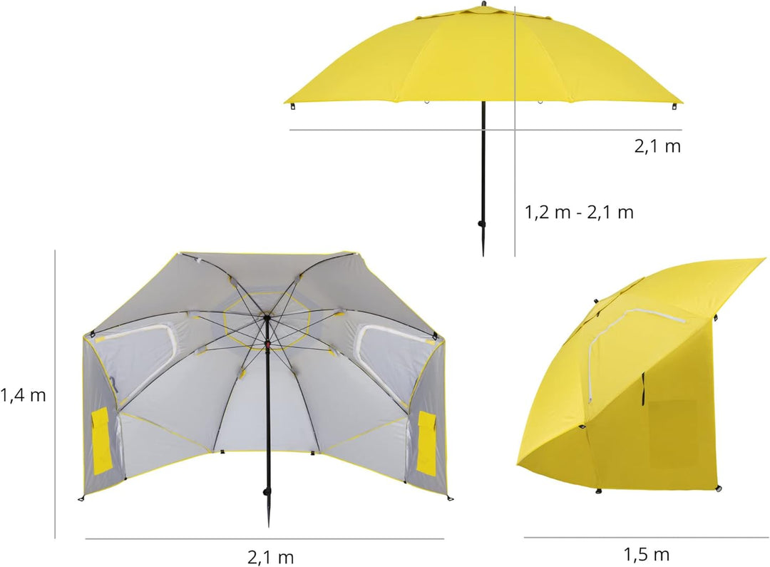 Stagecaptain UM-210 Shady Sonnenschirm-Strandmuschel - Erdspiess zur Montage als Sonnenschirm - Wass