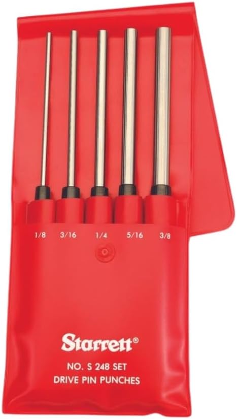 Starrett S248PC Erweiterter Laufwerksstift-Lochersatz, 1/8"-3/8" Stiftdurchmesser, 8" Gesamtlänge, 3