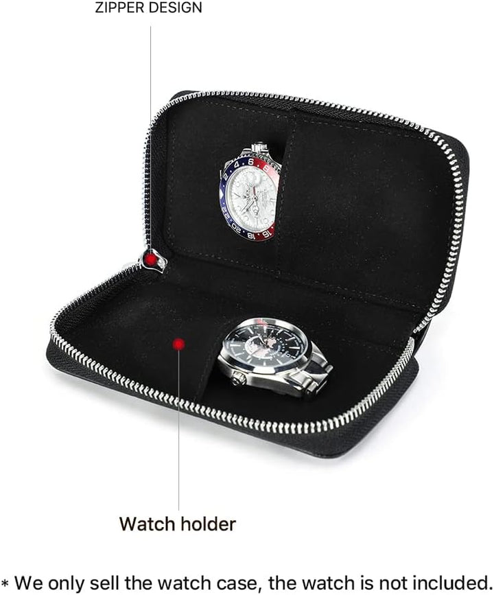 Hiram Uhr Travel Case für 2 Uhren Handgemachte Leder Uhren Aufbewahrungsbox Tragbare Uhr Reise Organ